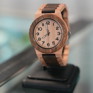 Two Tone Light & Dark Wood Watch