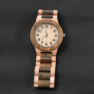 Two Tone Light & Dark Wood Watch